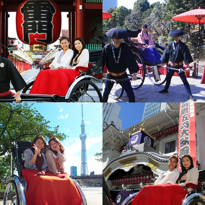 sightseeing by japanese rickshaw
